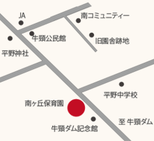 福岡県大野城市の保育園。南ヶ丘保育園の地図